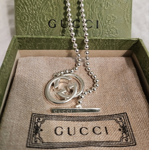 Gucci Interlocking GG Necklace Sterling Silver 925 - Picture 3 of 4